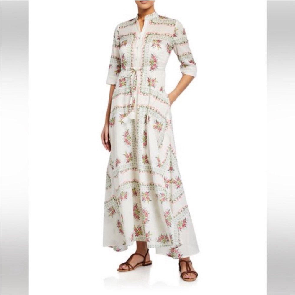 TORY BURCH Garden Veil Floral Print Cotton Maxi Dress NWT